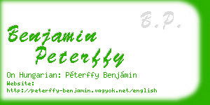 benjamin peterffy business card