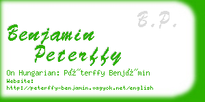 benjamin peterffy business card